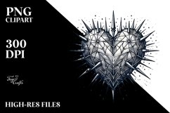 Hand Drawn Spikes Heart PNG Product Image 2