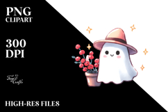Funny Simple Image with Cute Ghost Bougee PNG Product Image 2