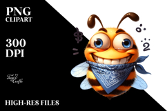 Whimsical Bee with Bandana PNG Product Image 2