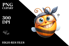 Cartoony Digital Bee PNG Product Image 2