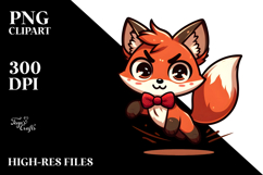 Silly Fox with Bow Tie PNG Product Image 2