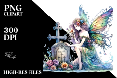 Fairy Grave Watercolor Clipart Product Image 2