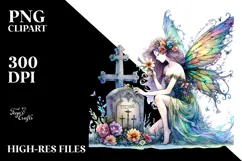 Fairy Grave Watercolor Clipart Product Image 2