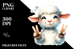 Funny Lamb Watercolor Expressive Product Image 2