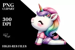 Cute Baby Unicorn Yoga Instructor | Watercolor Product Image 1