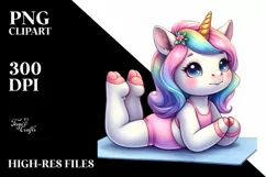 Cute Baby Unicorn in Style | Sublimation | Clipart Product Image 3