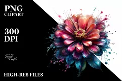Abstract Glossy Zinnia Glass Watercolor Product Image 1