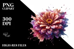 Abstract Glossy Zinnia Glass Watercolor Product Image 1