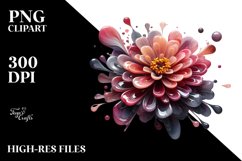 Abstract Zinnia Glass Watercolor Splash Product Image 1