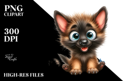 Happy Malinois Puppy, Watercolor PNG Product Image 2