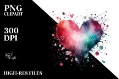 Washed Watercolor Heart, Summer PNG Product Image 2
