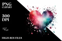 Washed Watercolor Heart, Summer PNG Product Image 2