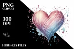 Washed Watercolor Heart, Summer PNG Product Image 2