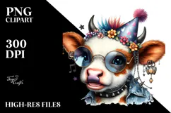Punk Baby Cow with Party Hat Product Image 2