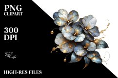 Abstract Shiny Impatiens with Golden Inserts | Clipart Product Image 3