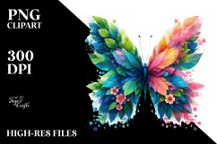 Vibrant Butterfly with Flowers PNG Product Image 3