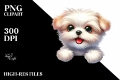 Colorful Funny Baby Maltese Clipart Product Image 1