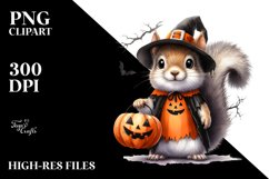 Funny Baby Squirrel Halloween Clipart Product Image 1