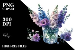 Watercolor Delphinium | Sublimation | Clipart Product Image 1