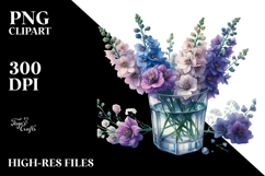 Watercolor Delphinium | Sublimation | Clipart Product Image 2