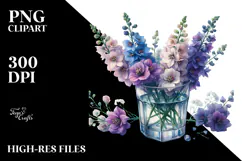 Watercolor Delphinium | Sublimation | Clipart Product Image 2