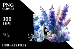 Watercolor Delphinium | Sublimation | Clipart Product Image 2
