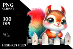 Colorful Baby Squirrel Invisible Fence PNG Product Image 2