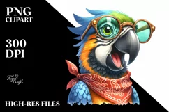 Watercolor Funny Parrot Excited es Clipart Product Image 3