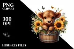 Cute Baby Highland Cow Watercolor Product Image 3