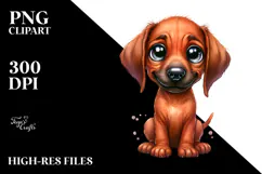 Watercolor Baby Cartoon Rhodesian Ridgeback, Transparent PNG Product Image 2