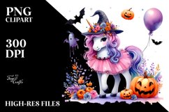 Vibrant Halloween Unicorn | Sublimation | Clipart Product Image 3