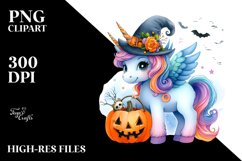 Vibrant Halloween Unicorn | Sublimation | Clipart Product Image 1