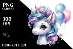 Cute Baby Unicorn with Cool Haircut | Clipart Product Image 3