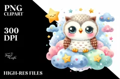 Colorful Baby Owl Smiling | Clipart Product Image 3