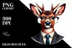 Funny Deer Portrait in Retro es | Sublimation Clipart Product Image 3