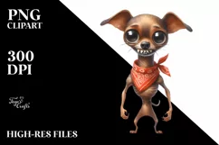 Watercolor Dog with Bandana | Funny Eyes | Teeth | Product Image 3