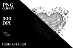 Lineart Heart, Summer PNG Product Image 2