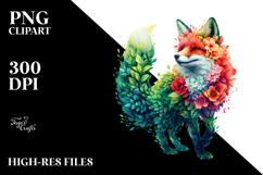 Vibrant Fox with Flowers, 20 oz Tumbler Product Image 2