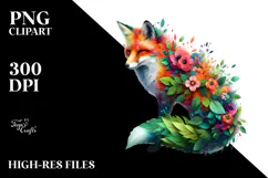 Vibrant Fox with Flowers, 20 oz Tumbler Product Image 2