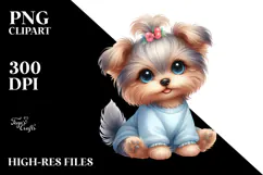 Cute Baby Cartoon Yorkipoo PNG Product Image 2