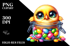 baby Chicken with Jellybean Jar, PNG Product Image 2