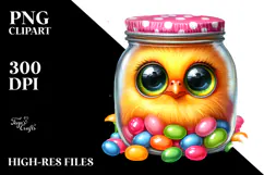 baby Chicken with Jellybean Jar, PNG Product Image 2