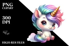 Cute Baby Unicorn with a Cool Haircut | Clipart Product Image 3