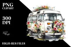 Vintage Campervan with Flowers, 20 oz Tumbler Product Image 2