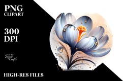 Abstract Crocus with Golden Insertions PNG Product Image 2