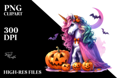 Vibrant Halloween Unicorn | Sublimation | Clipart Product Image 2