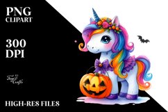 Vibrant Halloween Unicorn | Sublimation | Clipart Product Image 1
