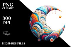 Colorful Vibrant Moon|Sublimation | Clipart Product Image 3