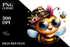 Energetic Baby Bee with Punk Look PNG Product Image 2