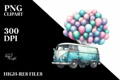 Vintage Dirty Van Watercolor PNG Product Image 3